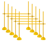 5er Set - Kombi-Hürden-System (120 cm) - Farbe: Gelb