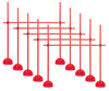 5er Set - Kombi-Hürden-System (120 cm) - Farbe: Rot