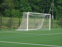 Eckverschweißtes Fußballtor,  Typ 2,  in Hülsen stehend - Alu-Weiß
