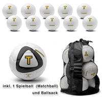 Fussballset - 10 Trainingsbälle + 1 Spielball + Sack (Größe 4)