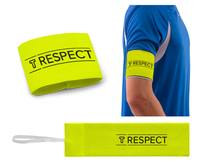 Kapitänsbinde mit Klett (Junior/Senior) Neongelb - Aufdruck: RESPECT