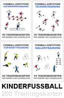 KINDER FUSSBALL SET - 4 Trainingskartotheken (Erwärmung + Technik + Torwart + Hallentraining)