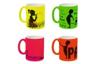 Neon-Tasse (5 Farben) 330 ml - mit Wunschaufdruck