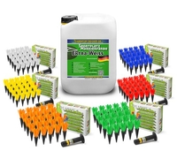 PLiFiX Einmesshilfe - 25er Set + 1 Kanister Sportplatzmarkierfarbe Extra-Weiß 14 kg