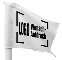 Profi-Fahnentuch für Eckfahnen (Farbe: Weiß) - mit Wunschaufdruck