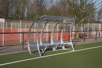 Spieler- und Betreuerkabine,  3 x 2 m,  Tailliert,  teilverschweißt