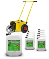 Sportplatz - Nassmarkierwagen (Roll-Liner) + 10 Kanister Extra-Weiß 14 kg