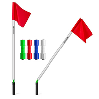 T-PRO Eckfahnen-Set mit Knickgelenk (4 Farben) - Stangenfarbe: Weiß