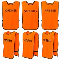 T-PRO Warnweste (Farbe: Orange) - Aufdruck: ORDNER,  SECURITY oder PRESSE