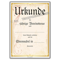 Urkunde (A4,  Karton) - Vereinstreue