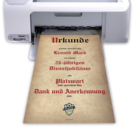 Urkundenpapier (A4,  250g/m²) beidseitig marmoriert - 25 Blatt