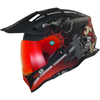 Broken Head Endurohelm Road Pirate VX2 Rot SET Inkl. Rot Verspiegeltem Visier