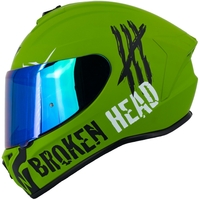Broken Head Integralhelm Adrenalin Therapy 4X Military + Grün Verspiegeltes V...