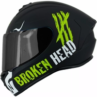 Broken Head Integralhelm Adrenalin Therapy 4X Schwarz-Weiß + Schwarzes Visier