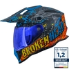 Broken Head Tigris VX2 Endurohelm + Blau Verspiegeltes Visier