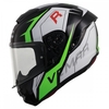 Vemar Hurricane Racing Helm schwarz-weiß-grün Restposten (S)