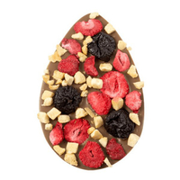 ChocoEi mit Pflaumen,  Aprikosen,  Erdbeeren