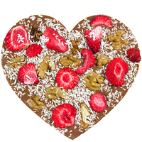 ChocoHerz mit Walnüssen,  Erdbeeren,  Kokos