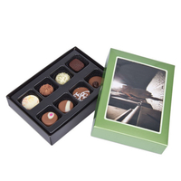 ChocoPostcard Mini - Grün - Alkoholfrei - 8 Pralinen in einer Foto-Schachtel