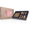 ChocoPostcard mit Schokoquadrat - Vollmilch - 15 Pralinen und Schokolade