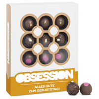 Dark Obsession - Geburtstag - 12 Pralinen aus Zartbitterschokolade