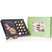 Easter ChocoPostcard Maxi Dark - bestreute Schokoladentafel und 15 Osterei-Pralinen
