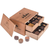 Merry Chocolaterie - ohne Alkohol - 20 alkoholfreie Pralinen im Holzkästchen