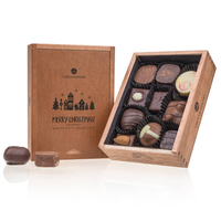 Merry Elegance - Pralinen ohne Alkohol - 10 alkoholfreie Pralinen im Holzkästchen