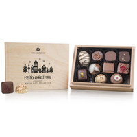 Xmas Premiere Mini - Pralinen ohne Alkohol - 10 Pralinen im Holzkästchen