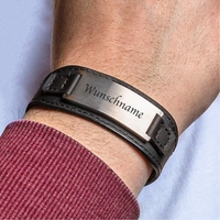 Armband Leder mit Gravurplakette