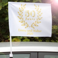 Autofahne - goldene Hochzeit