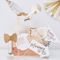Babyparty Deko und Foto-Utensilien
