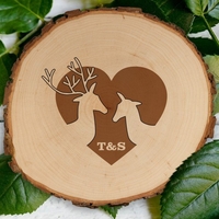 Baumscheibe - Hirsch & Reh mit Personalisierung
