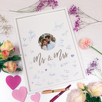 Bilderrahmen-Gästebuch - Hochzeit - Mr & Mrs.