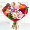 Blumenstrauß zum Verschicken - Rosen in Herzmanschette