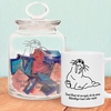 Bonbonglas und Becher - Walross mit Spruch