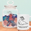 Bonbonglas und Becher - Walross mit Spruch