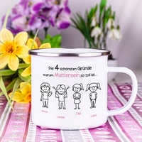 Emaille Tasse - Schönste Gründe zum Muttersein