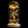 Ewige goldene Rose im Glas mit Gravur