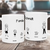 Familientasse im Comic Stil mit Namen
