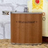 Flachmann aus Holz mit Personalisierung