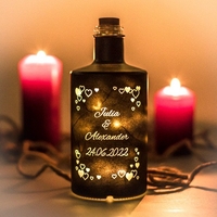 Flasche mit LED - Herzen
