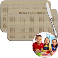 Frühstücksbrett 1 x 1 mit Gravur zur Einschulung