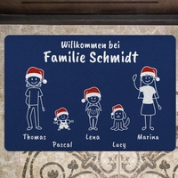 Fußmatte - Comic Familie - Weihnachtsedition