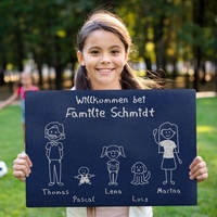 Fußmatte - Familie im Comic Stil