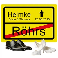 Fußmatte - Ortsschild zur Hochzeit