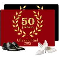 Fußmatte Goldene Hochzeit mit Namen und Datum