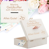 Geldkoffer zum Geburtstag mit Wunschname