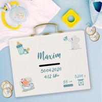 Geldkoffer zur Geburt mit Personalisierung
