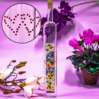 Geschenkflasche mit Hohlraum - Herzen